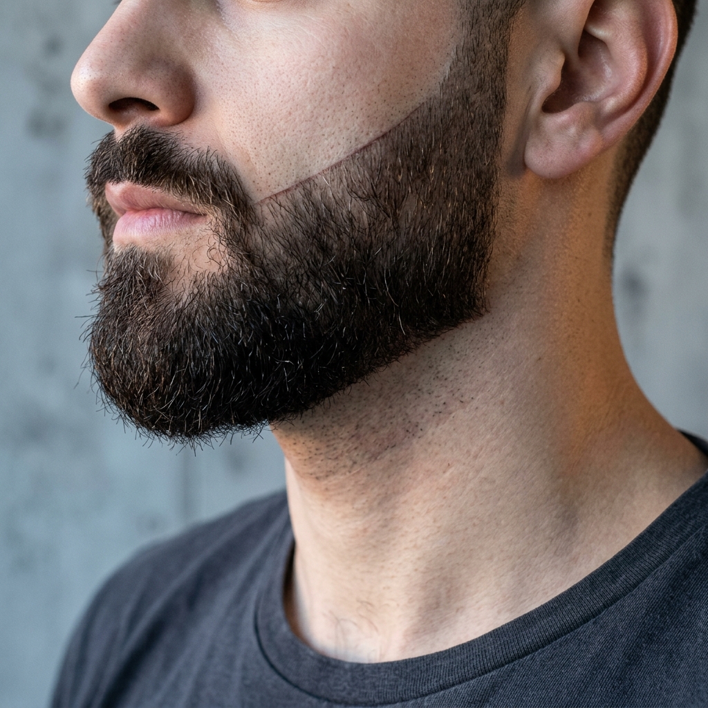 Beard sculpt with hard line